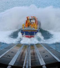 Tamar Launch At Tenby lifeboat Station